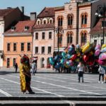 Photo travel with backpack in Romania